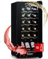 Klarstein - Shiraz 18 Slim Uno Weink&uuml;hlschrank 50l 18fl Touch-bedienfeld 5-18&deg;c