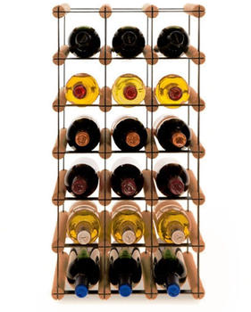 Proregal VINOTECA MOD METAL | HxBxT 62,5x32,5x24,5cm | 3x6 Flaschen | Massives Kiefernholz | Braun geölt | Flaschenregal - braun Holzwerkstoff RW13-48