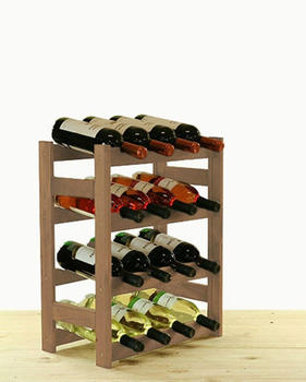 Proregal Weinregal PINOTWINE | HxBxT 54x43x25cm | 16 Flaschen | Massives Kiefernholz | Braun ge&ouml;lt | Flaschenregal Weinst&auml;nder Holzregal - braun Holzwerkstoff RW7-05