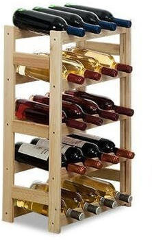 Proregal Weinregal PINOTWINE | HxBxT 70x43x25cm | 20 Flaschen | Massives Kiefernholz | Natur unbehandelt | Flaschenregal Weinständer Holzregal - beige Holzwerkstoff RW7-07