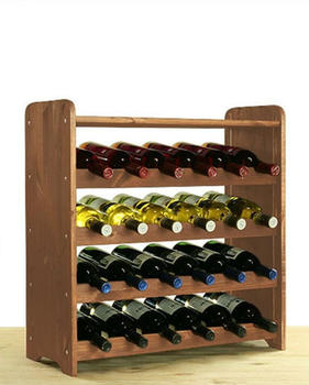 Proregal Weinregal PINOTWINE C | HxBxT 61,6x63,2x26,5cm | 24 Flaschen | Massives Kiefernholz | Braun geölt | Flaschenregal Weinständer Holzregal - braun Holzwerkstoff RW9-14