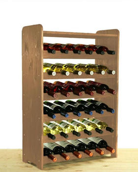 Proregal Weinregal PINOTWINE C | HxBxT 87,2x63,2x26,5cm | 36 Flaschen | Massives Kiefernholz | Braun geölt | Flaschenregal Weinständer Holzregal - braun Holzwerkstoff RW9-20