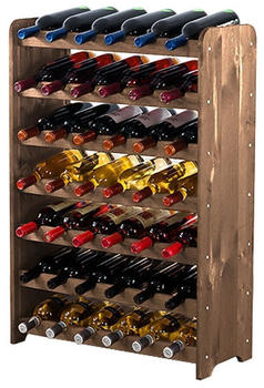 Proregal Weinregal PINOTWINE C | HxBxT 87,2x63,2x26,5cm | 42 Flaschen | Massives Kiefernholz | Braun geölt | Flaschenregal Weinständer Holzregal - braun Holzwerkstoff RW9-23