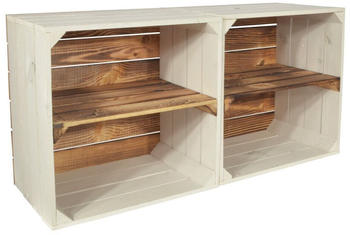CHICCIE 2 Set Weinregal Wino aus Holz - Greta Geflammt 1x Regal