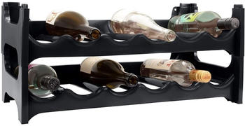 ARTECSIS Weinregal stapelbar Kunststoff für 60 Flaschen, stabiles Flaschenregal in Gastronomie-Qualität, modular erweiterbar, Schwarz