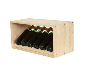 Proregal VINCELLAR MOD | HxBxT 30x60x30cm | Schräg Modul für 6 Flaschen | Massives Kiefernholz | Natur | Flaschenregal - beige Holzwerkstoff RW10-21