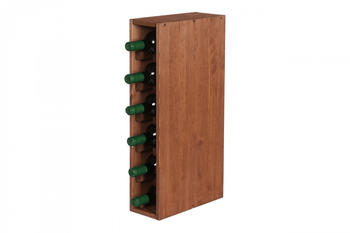 Proregal VINCELLAR MOD | HxBxT 60x12x30cm | Schmal Modul für 6 Flaschen | Massives Kiefernholz | Braun geölt | Flaschenregal - braun Holzwerkstoff RW10-18