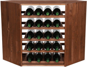 Proregal VINCELLAR MOD | HxBxT 60x30x30cm | Eckmodul für 18 Flaschen | Massives Kiefernholz | Braun geölt | Flaschenregal - braun Holzwerkstoff RW10-16