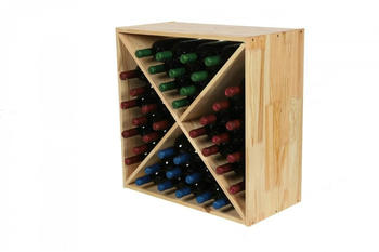 Proregal VINCELLAR MOD | HxBxT 60x60x30cm | Kreuz Modul für 40 Flaschen | Massives Kiefernholz | Natur | Flaschenregal - beige Holzwerkstoff RW10-05