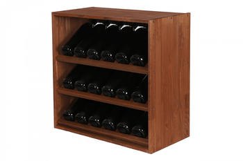 Proregal VINCELLAR MOD | HxBxT 60x60x30cm | Schräg Modul für 18 Flaschen | Massives Kiefernholz | Braun geölt | Flaschenregal - braun Holzwerkstoff RW10-08