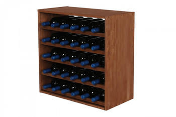 Proregal VINCELLAR MOD | HxBxT 60x60x30cm | Standard Modul für 30 Flaschen | Massives Kiefernholz | Braun geölt | Flaschenregal - braun Holzwerkstoff RW10-02