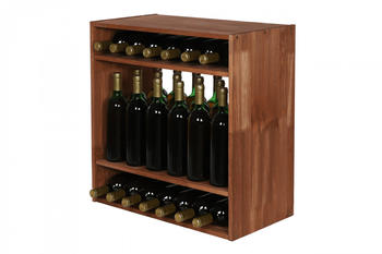 Proregal VINCELLAR MOD | HxBxT 60x60x30cm | Standflaschen Modul für 32 Flaschen | Massives Kiefernholz | Braun geölt - braun Holzwerkstoff RW10-14
