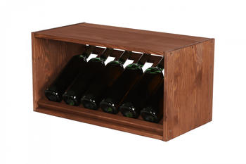 Proregal VINCELLAR MOD | HxBxT 30x60x30cm | Schräg Modul für 6 Flaschen | Massives Kiefernholz | Braun geölt | Flaschenregal - braun Holzwerkstoff RW10-22