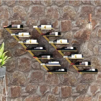 vidaXL Wand-Weinregale für 7 Flaschen 2 Stk. Golden Metall (340899)
