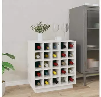 vidaXL Weinregal Wei&szlig; 55,5x34x61cm Massivholz Kiefer