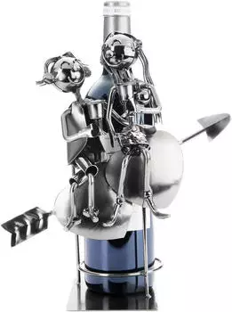 Brubaker Weinflaschenhalter Liebespaar auf Herz-Pfeil, Metall, 27cm