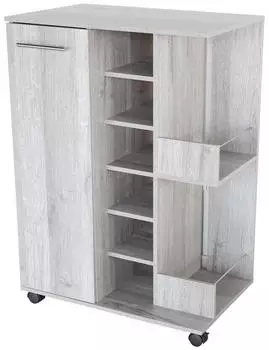 Better Home K&uuml;chenwagen Weinregal grau 37x60x82cm, 48 Flaschen (4251094809291)