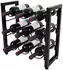 Relaxdays Weinregal 9 Flaschen, Metall, schwarz, 36x35x17cm (10052646)