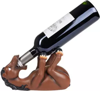 Brubaker Weinflaschenhalter "Durstiges Pferd" Deko Figur handbemalt