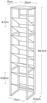 YAMAZAKI Tower Flaschenregal 8-st&ouml;ckig Stahl/Holz, schwarz (1492)