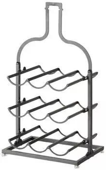 Boltze Weinregal BOTELLA Metall, Flaschenform, schwarz, 22.3x54.5x30.8cm