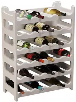 ARTECSIS Weinregal Stapelbar Modular Kunststoff 36 Flaschen Granitgrau (UN487110-6BU)