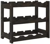 vidaXL Weinregal f&uuml;r 12 Flaschen Schwarz Massivholz Kiefer