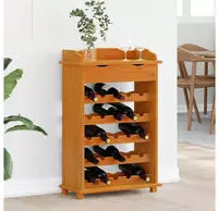 vidaXL Weinregal Braun 58 x 28 x 90 cm Massives Kiefernholz
