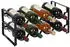 Relaxdays Weinregal 8 Flaschen stapelbar, 2er Set, Metall, schwarz (10052658)
