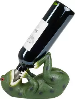 Brubaker Weinflaschenhalter Durstiger Frosch, Deko Figur Handbemalt (BRUBAKER)