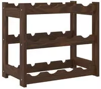vidaXL Weinregal f&uuml;r 12 Flaschen Braun Massivholz Kiefer