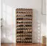 Relaxdays Weinregal 77 Flaschen, Walnussholz, 166x72,5x25cm