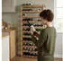 Relaxdays Weinregal 77 Flaschen, Walnussholz, 166x72,5x25cm