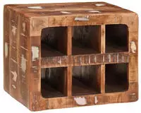 vidaXL Weinregal Braun 44 x 30 x 35 cm Massives upgecyceltes Holz