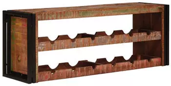 vidaXL Weinregal 120x45x33cm Massives Altholz, Braun