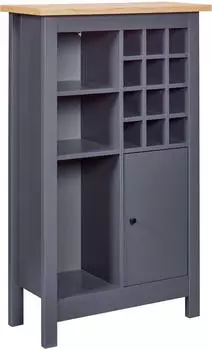 Livetastic Nellina Highboard Weinschrank Artisan Eiche Anthrazit 76,8x33x124,4cm (55034605)