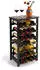 Relaxdays Weinregal Walnussholz 28 Flaschen, schwarz, 94x47x26cm