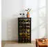 Relaxdays Weinregal Walnussholz 28 Flaschen, schwarz, 94x47x26cm