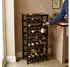 Relaxdays Weinregal Walnussholz 28 Flaschen, schwarz, 94x47x26cm