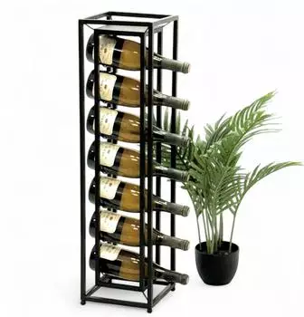 DanDiBo Weinregal Metall Schwarz Stehend Diamant 80cm (96621)