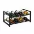 Relaxdays Weinregal für 8 Flaschen, Eisen, Schwarz, 21.5x42.5x24.5cm (10052656_46)