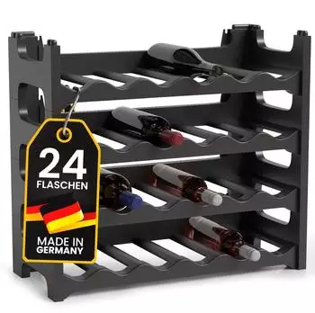 Gardissimo Weinregal stapelbar 24 Flaschen Kunststoff anthrazit