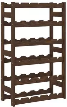 vidaXL Weinregal f&uuml;r 30 Flaschen, Massivholz Kiefer, Braun (373391)