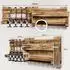 Yorbay Weinregal Wandbar Holz mit 4 Getränkespender, Flaschenhalter (D02)