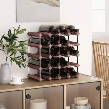 vidaXL Weinregal f&uuml;r 20 Flaschen, braun, Massivholz Kiefer (340892)