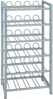 HAKU Weinregal 24 Flaschen Metall Silbergrau 34x72x22cm (38709)