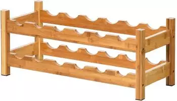 Costway Weinregal 2-st&ouml;ckig Bambus 12 Flaschen (VH32261ZM)
