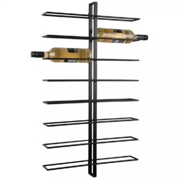Present Time Dual Weinregal Wandmontage, Metall, schwarz (PT4091BK)