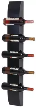 MCW Weinregal Millau-5 Wandmontage, Holzwerkstoff, schwarz, 5 Flaschen (Millau-5)