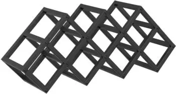 vidaXL Weinregal f&uuml;r 9 Flaschen Schwarz Eichen-Optik 63x16,5x25cm